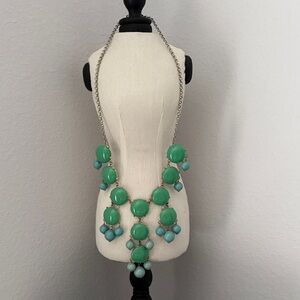 J. Crew Beaded Bib Necklace Turquoise